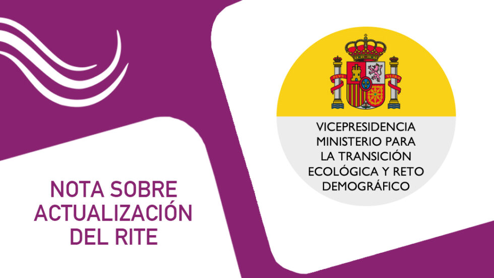 NOTA ACLARATORIA DE MITECO SOBRE ACTUALIZACIÓN DEL RITE